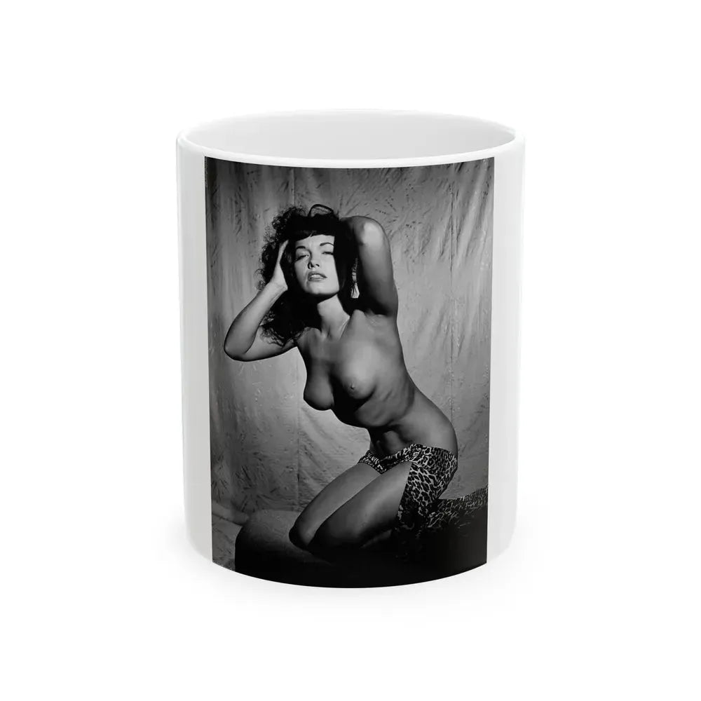 Bettie Page #105_1 (Vintage Female Icon) White Coffee Mug 11oz - Go Mug Yourself