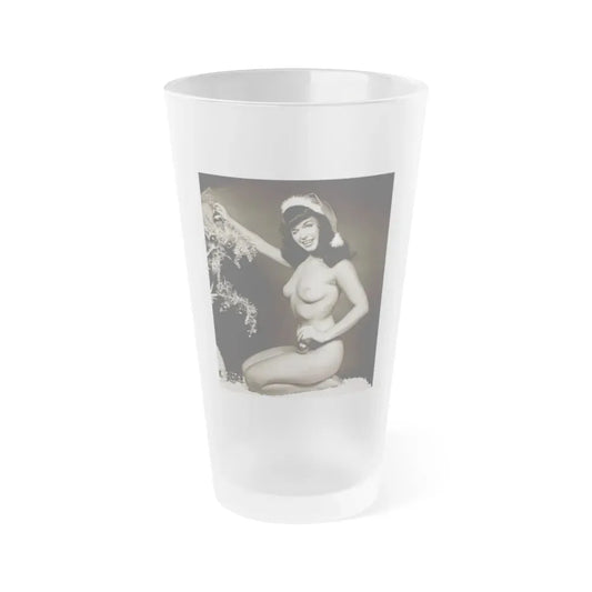 Bettie Page #106 - Playboy Photo Jan. '55 1 (Vintage Female Icon) Frosted Pint Glass 16oz 16oz Frosted - Go Mug Yourself