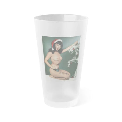 Bettie Page #106 - Playboy Photo Jan. '55 2 (Vintage Female Icon) Frosted Pint Glass 16oz 16oz Frosted - Go Mug Yourself