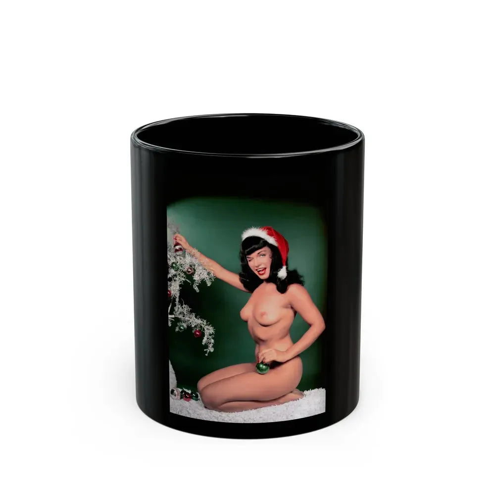 Bettie Page #106 - Playboy Photo Jan. '55 (Vintage Female Icon) Black Coffee Mug 11oz - Go Mug Yourself