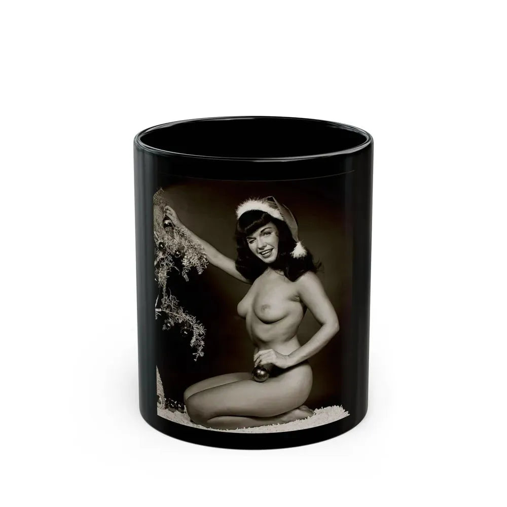 Bettie Page #106 - Playboy Photo Jan. '55_1 (Vintage Female Icon) Black Coffee Mug 11oz - Go Mug Yourself