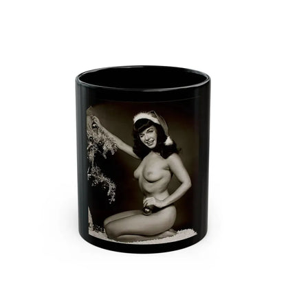 Bettie Page #106 - Playboy Photo Jan. '55_1 (Vintage Female Icon) Black Coffee Mug 11oz - Go Mug Yourself