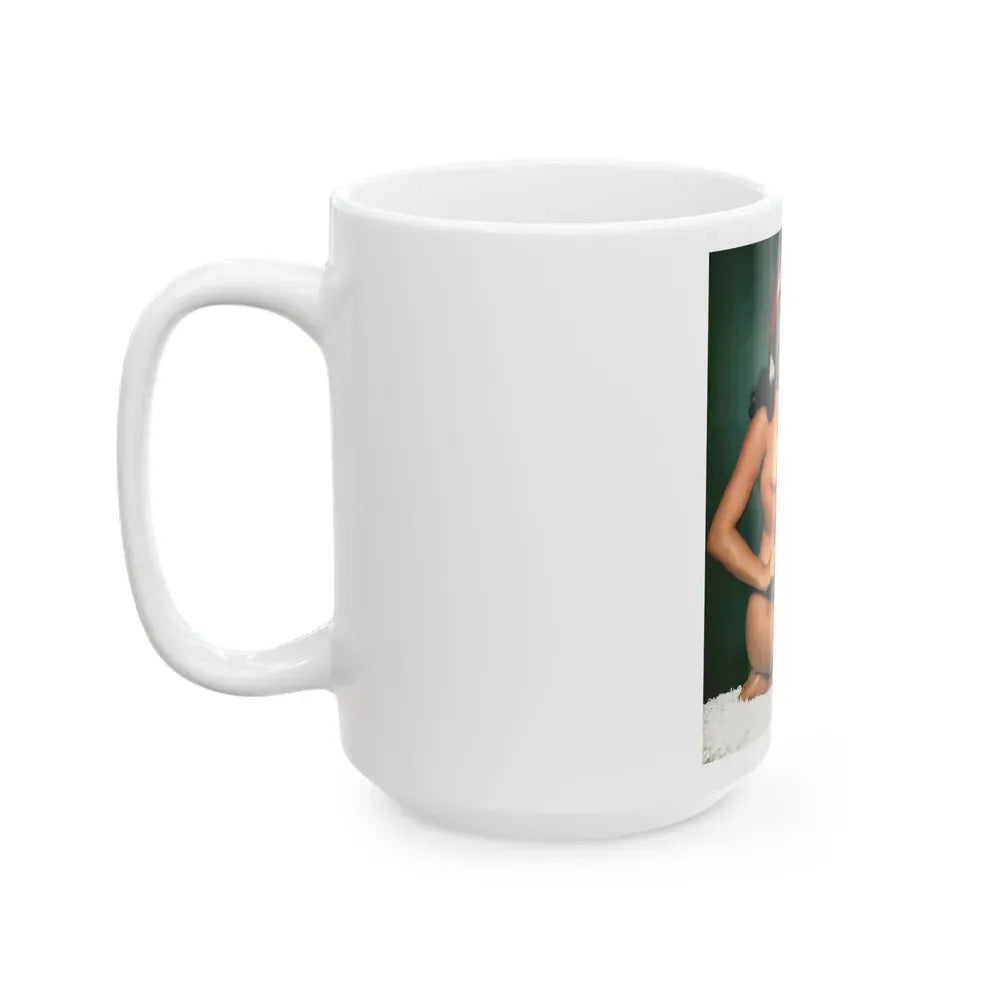 Bettie Page #106 - Playboy Photo Jan. '55_2 (Vintage Female Icon) White Coffee Mug - Go Mug Yourself