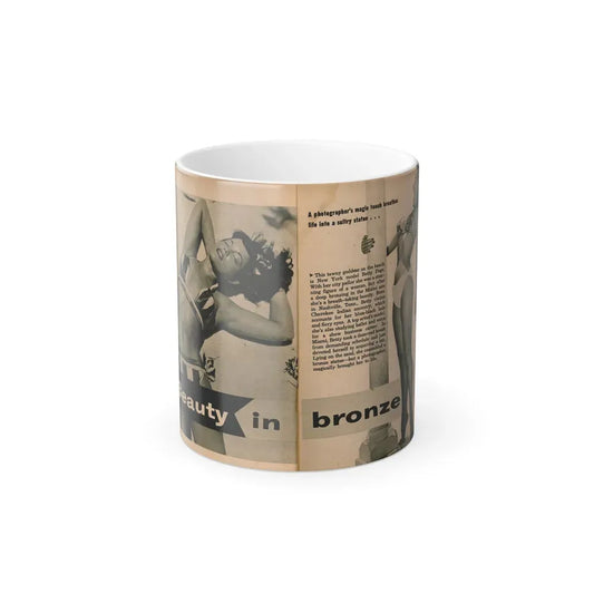 Bettie Page #1061 - Pages 1 & 2 of 8 with, 2 B&W Photos & Short Article from PHOTO Digest Mag. Nov. '54 (Vintage Female Icon) Color Changing Mug 11oz 11oz - Go Mug Yourself