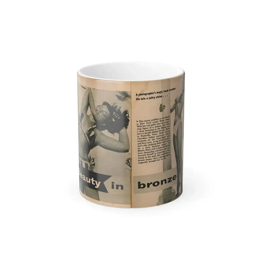 Bettie Page #1061 - Pages 1 & 2 of 8 with, 2 B&W Photos & Short Article from PHOTO Digest Mag. Nov. '54 (Vintage Female Icon) Color Changing Mug 11oz 11oz - Go Mug Yourself