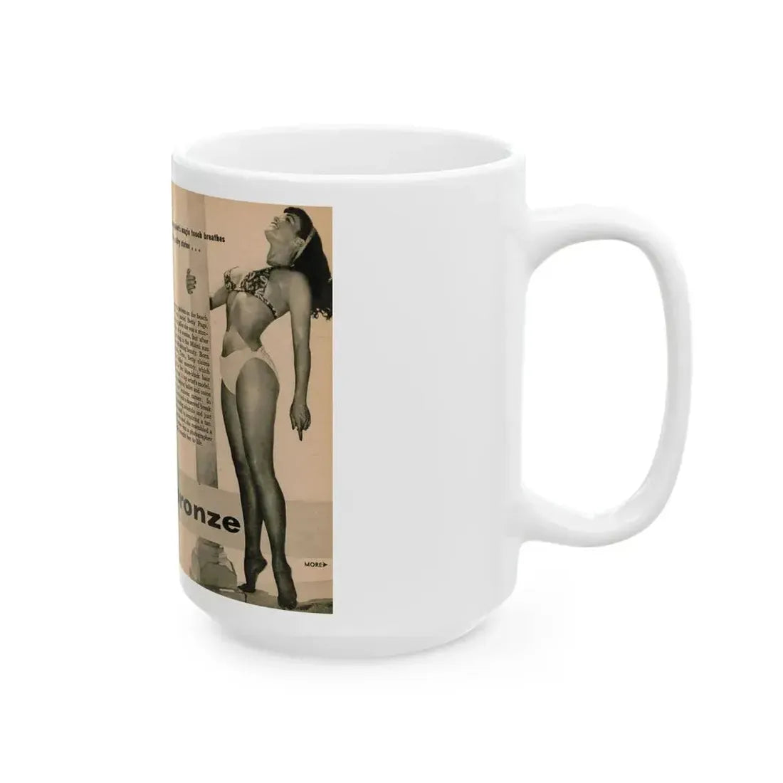 Bettie Page #1061 - Pages 1 & 2 of 8 with, 2 B&W Photos & Short Article from PHOTO Digest Mag. Nov. '54 (Vintage Female Icon) White Coffee Mug - Go Mug Yourself