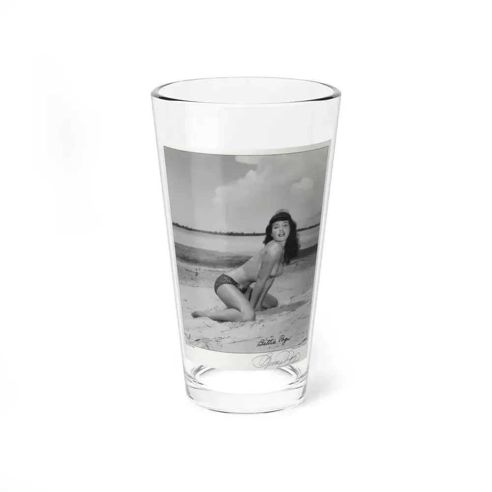 Bettie Page #1061 (Vintage Female Icon) Pint Glass 16oz 16oz - Go Mug Yourself