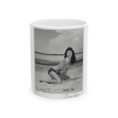 Bettie Page #1061 (Vintage Female Icon) White Coffee Mug 11oz - Go Mug Yourself
