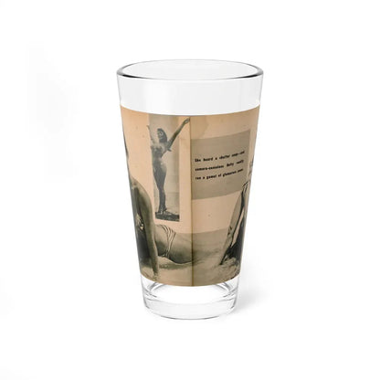 Bettie Page #1062 - Pages 3 & 4 of 8 with, 2 B&W Photos & Caption from PHOTO Digest Mag. Nov. '54 (Vintage Female Icon) Pint Glass 16oz 16oz - Go Mug Yourself