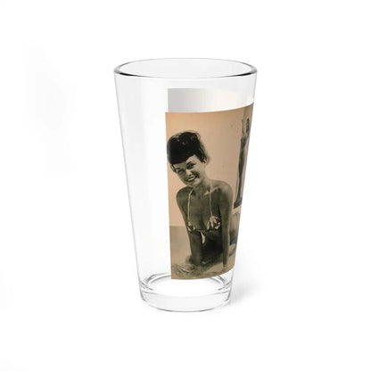 Bettie Page #1062 - Pages 3 & 4 of 8 with, 2 B&W Photos & Caption from PHOTO Digest Mag. Nov. '54 (Vintage Female Icon) Pint Glass 16oz - Go Mug Yourself