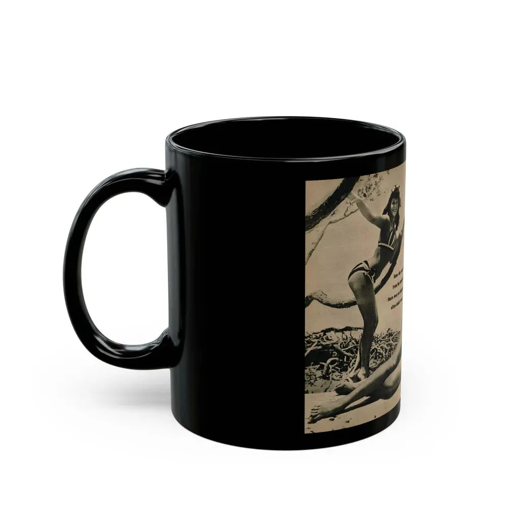 Bettie Page #1063 - Pages 5 & 6 of 8 with, 2 B&W Photos & Short Article from PHOTO Digest Mag. Nov. '54(Dave's Library Scan) (Vintage Female Icon) Black Coffee Mug - Go Mug Yourself