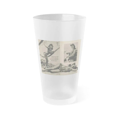Bettie Page #1063 - Pages 5 & 6 of 8 with, 2 B&W Photos & Short Article from PHOTO Digest Mag. Nov. '54( (Vintage Female Icon) Frosted Pint Glass 16oz 16oz Frosted - Go Mug Yourself