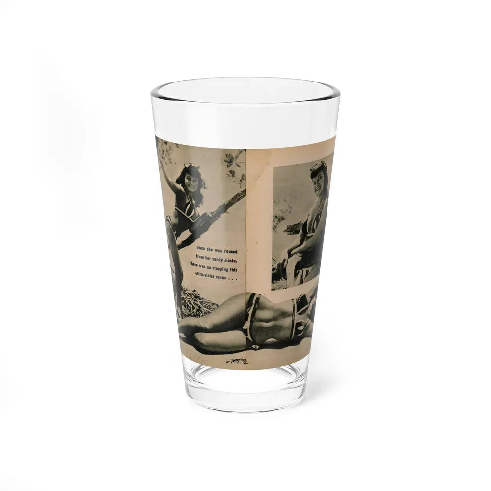 Bettie Page #1063 - Pages 5 & 6 of 8 with, 2 B&W Photos & Short Article from PHOTO Digest Mag. Nov. '54( (Vintage Female Icon) Pint Glass 16oz 16oz - Go Mug Yourself
