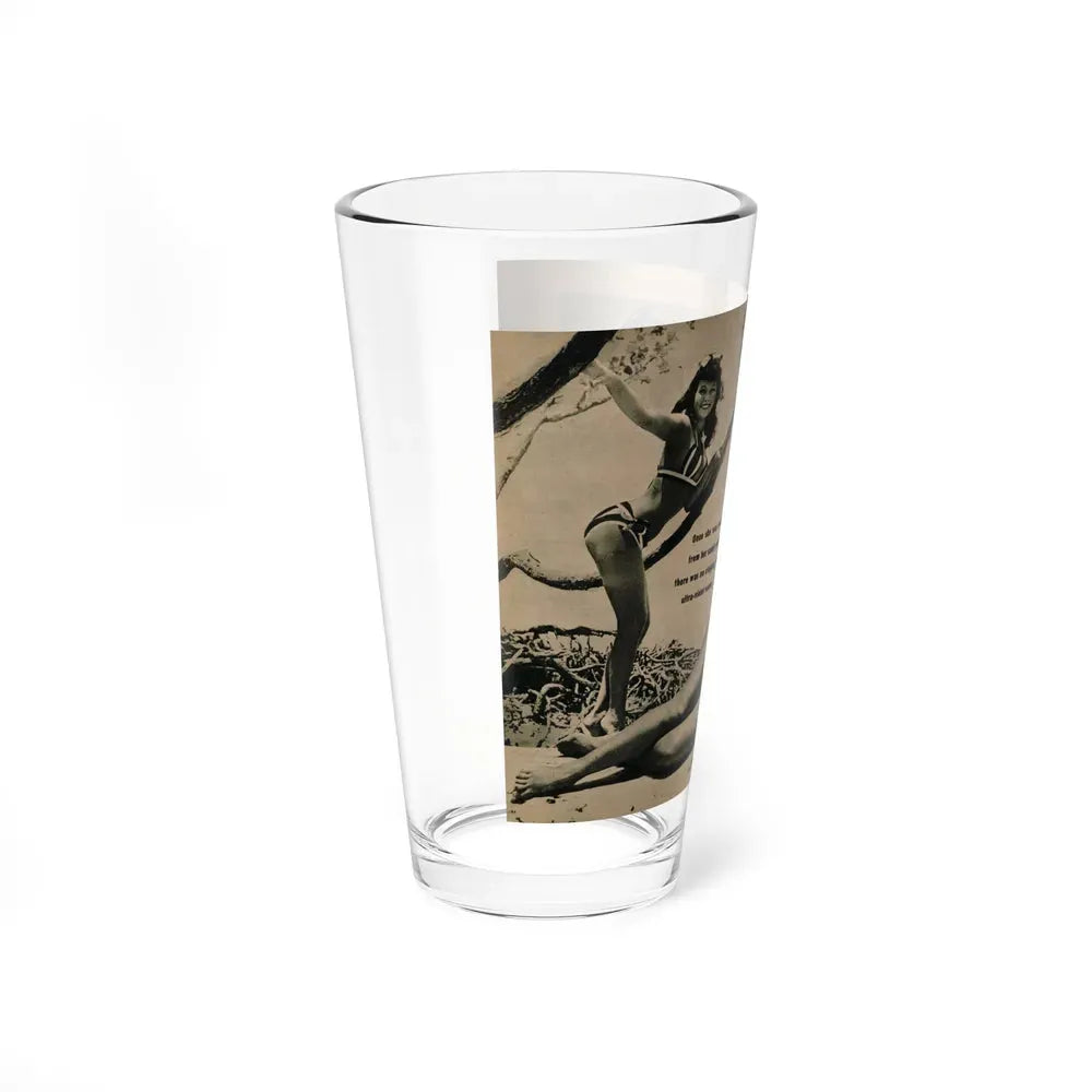 Bettie Page #1063 - Pages 5 & 6 of 8 with, 2 B&W Photos & Short Article from PHOTO Digest Mag. Nov. '54( (Vintage Female Icon) Pint Glass 16oz - Go Mug Yourself