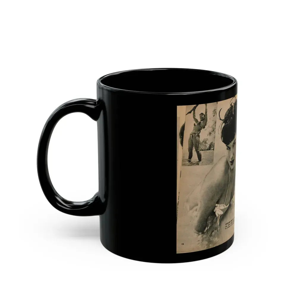 Bettie Page #1064 - Pages 7 & 8 of 8 with, 2 B&W Photos & Short Article from PHOTO Digest Mag. Nov. '54(Dave's Library Scan) (Vintage Female Icon) Black Coffee Mug - Go Mug Yourself