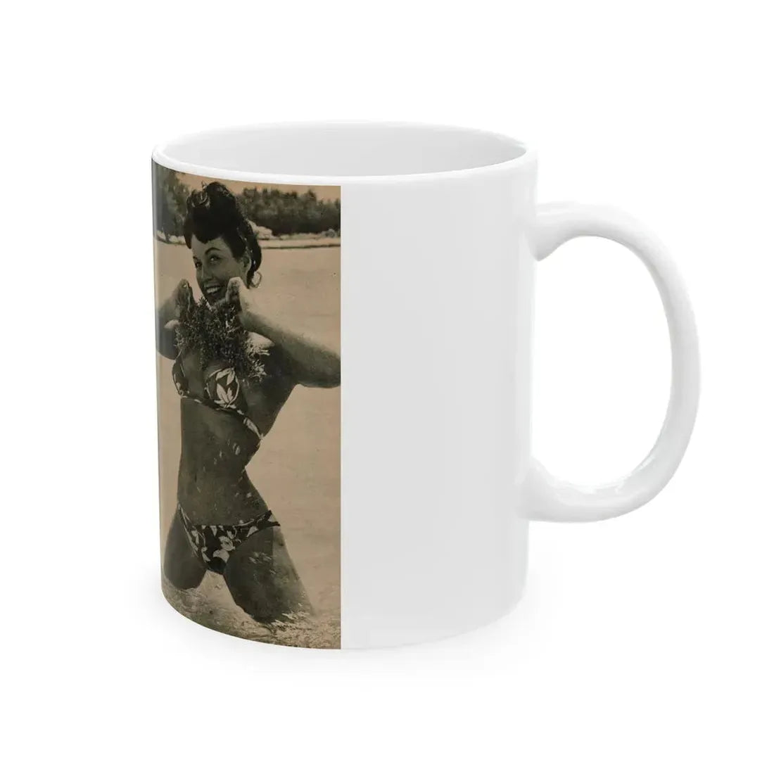 Bettie Page #1064 - Pages 7 & 8 of 8 with, 2 B&W Photos & Short Article from PHOTO Digest Mag. Nov. '54(Dave's Library Scan) (Vintage Female Icon) White Coffee Mug - Go Mug Yourself