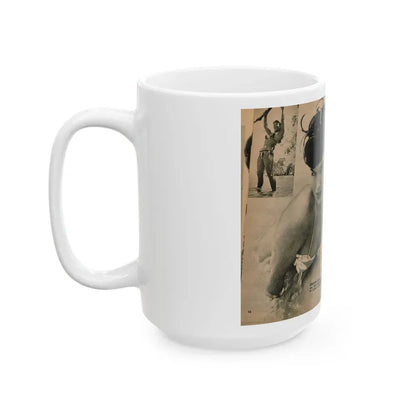 Bettie Page #1064 - Pages 7 & 8 of 8 with, 2 B&W Photos & Short Article from PHOTO Digest Mag. Nov. '54(Dave's Library Scan) (Vintage Female Icon) White Coffee Mug - Go Mug Yourself