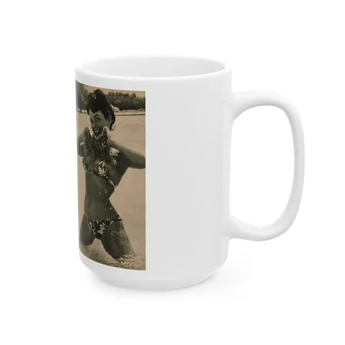 Bettie Page #1064 - Pages 7 & 8 of 8 with, 2 B&W Photos & Short Article from PHOTO Digest Mag. Nov. '54(Dave's Library Scan) (Vintage Female Icon) White Coffee Mug - Go Mug Yourself