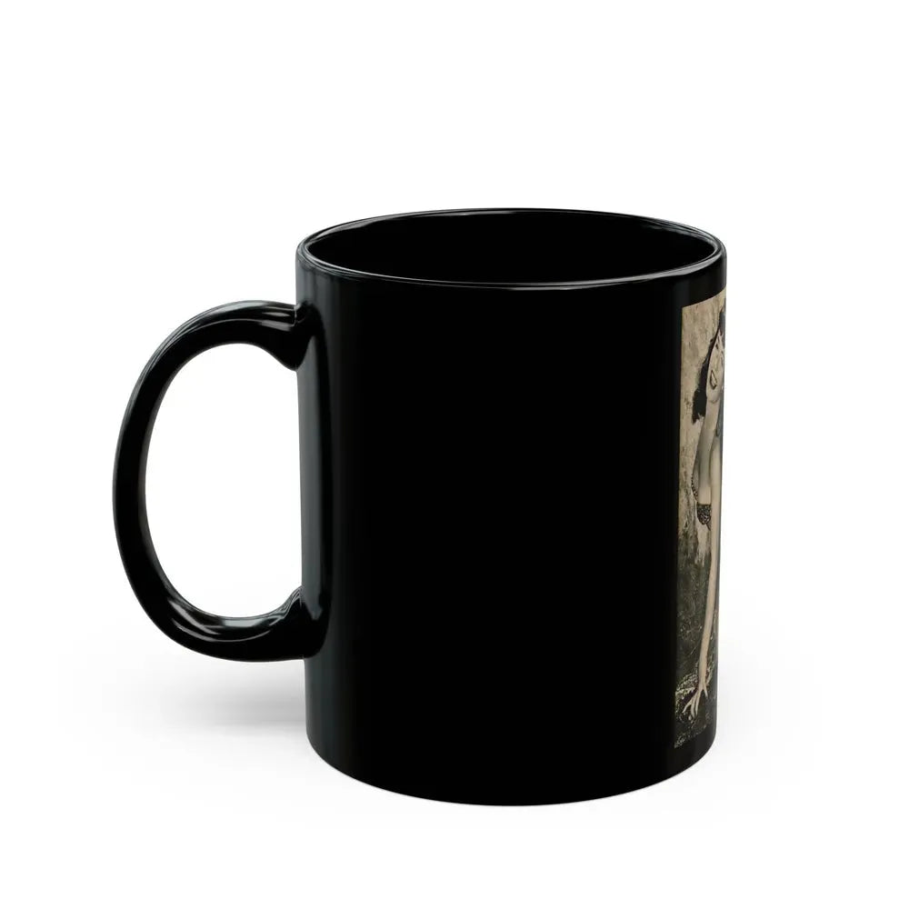 Bettie Page #1065 - Pages 1 of 6 with, 1 Full Page B&W Photo & Caption from BRIEF Digest Mag. Nov. '54 (Vintage Female Icon) Black Coffee Mug - Go Mug Yourself