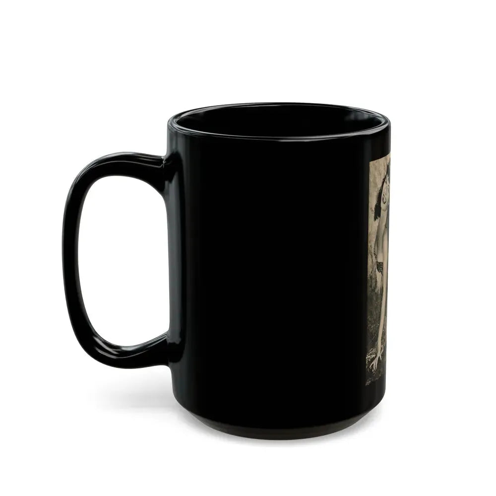 Bettie Page #1065 - Pages 1 of 6 with, 1 Full Page B&W Photo & Caption from BRIEF Digest Mag. Nov. '54 (Vintage Female Icon) Black Coffee Mug - Go Mug Yourself