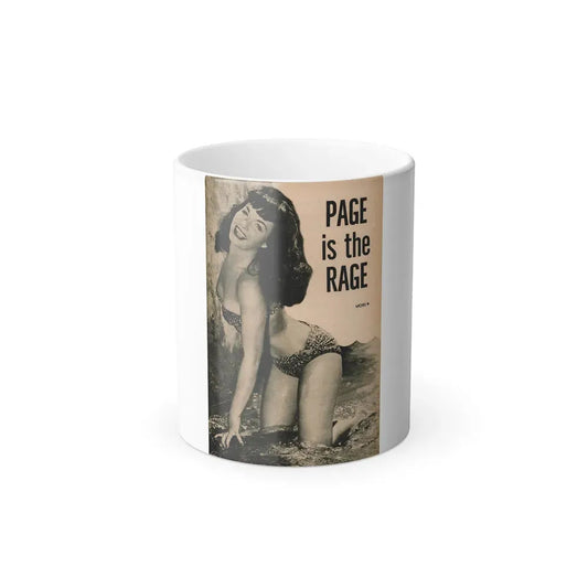 Bettie Page #1065 - Pages 1 of 6 with, 1 Full Page B&W Photo & Caption from BRIEF Digest Mag. Nov. '54 (Vintage Female Icon) Color Changing Mug 11oz 11oz - Go Mug Yourself