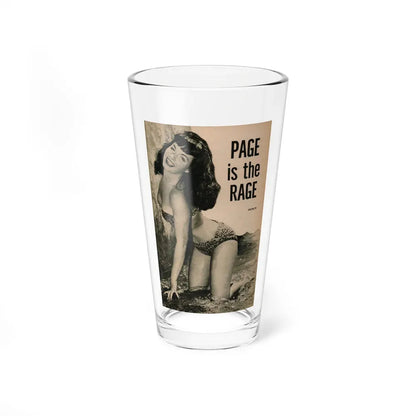 Bettie Page #1065 - Pages 1 of 6 with, 1 Full Page B&W Photo & Caption from BRIEF Digest Mag. Nov. '54 (Vintage Female Icon) Pint Glass 16oz 16oz - Go Mug Yourself