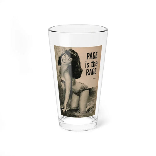 Bettie Page #1065 - Pages 1 of 6 with, 1 Full Page B&W Photo & Caption from BRIEF Digest Mag. Nov. '54 (Vintage Female Icon) Pint Glass 16oz 16oz - Go Mug Yourself