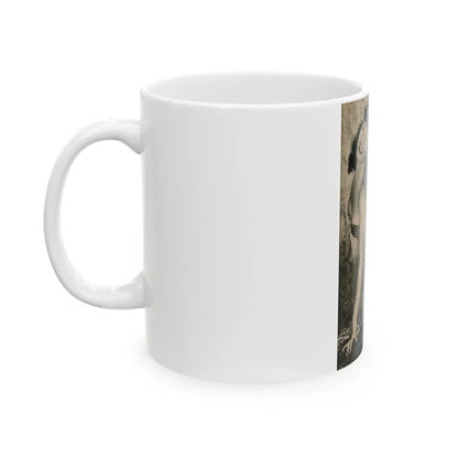 Bettie Page #1065 - Pages 1 of 6 with, 1 Full Page B&W Photo & Caption from BRIEF Digest Mag. Nov. '54 (Vintage Female Icon) White Coffee Mug - Go Mug Yourself