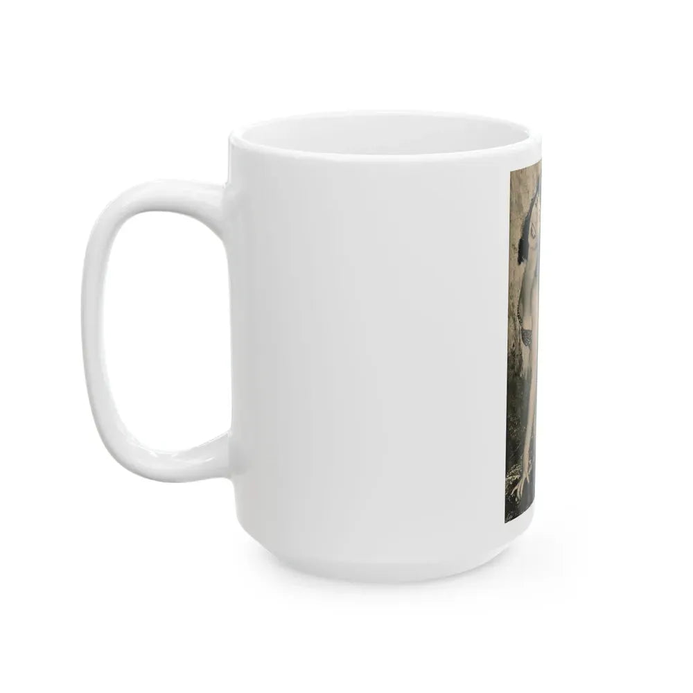 Bettie Page #1065 - Pages 1 of 6 with, 1 Full Page B&W Photo & Caption from BRIEF Digest Mag. Nov. '54 (Vintage Female Icon) White Coffee Mug - Go Mug Yourself