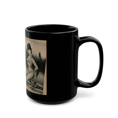 Bettie Page #1067 - Pages 4 of 6 of 7 with, 4 B&W Photos from BRIEF Digest Mag. Nov. '54 (Vintage Female Icon) Black Coffee Mug - Go Mug Yourself
