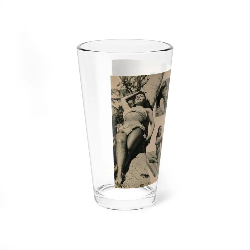 Bettie Page #1067 - Pages 4 of 6 of 7 with, 4 B&W Photos from BRIEF Digest Mag. Nov. '54 (Vintage Female Icon) Pint Glass 16oz - Go Mug Yourself