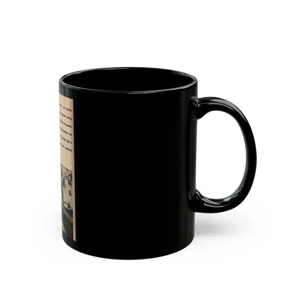 Bettie Page #1068 - Pages 6 of 6 with, 2 B&W Photos & Caption from BRIEF Digest Mag. Nov. '54 (Vintage Female Icon) Black Coffee Mug - Go Mug Yourself