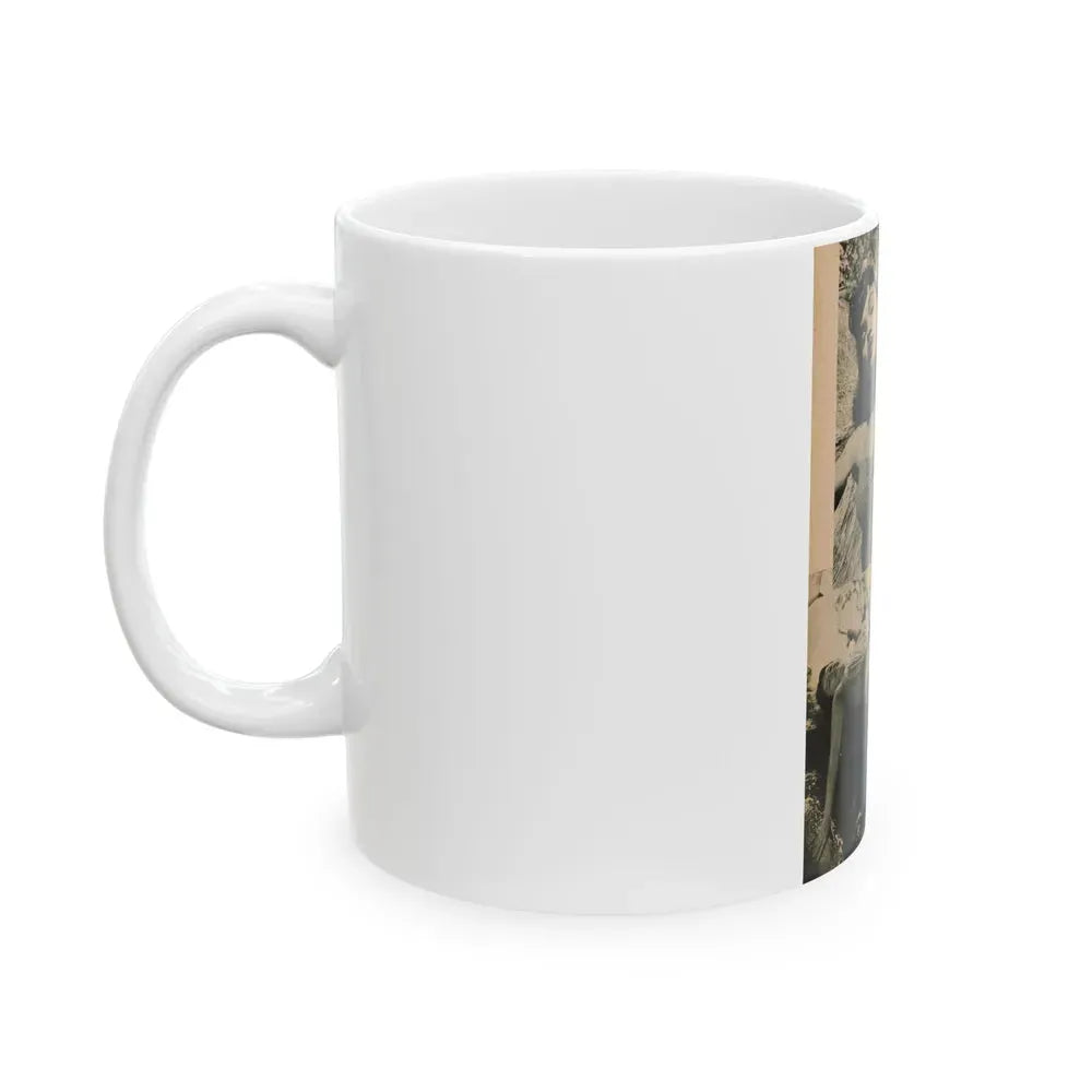 Bettie Page #1068 - Pages 6 of 6 with, 2 B&W Photos & Caption from BRIEF Digest Mag. Nov. '54 (Vintage Female Icon) White Coffee Mug - Go Mug Yourself