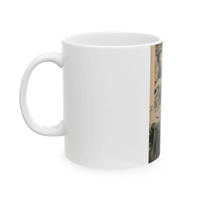 Bettie Page #1068 - Pages 6 of 6 with, 2 B&W Photos & Caption from BRIEF Digest Mag. Nov. '54 (Vintage Female Icon) White Coffee Mug - Go Mug Yourself