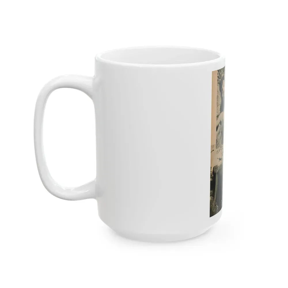 Bettie Page #1068 - Pages 6 of 6 with, 2 B&W Photos & Caption from BRIEF Digest Mag. Nov. '54 (Vintage Female Icon) White Coffee Mug - Go Mug Yourself
