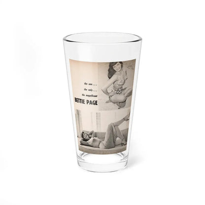 Bettie Page #1069 - Pages 1 of 4 with, 2 B&W Photos & Headline from After Hours Vol. 1, No. 4 '57 Mag. (Vintage Female Icon) Pint Glass 16oz 16oz - Go Mug Yourself