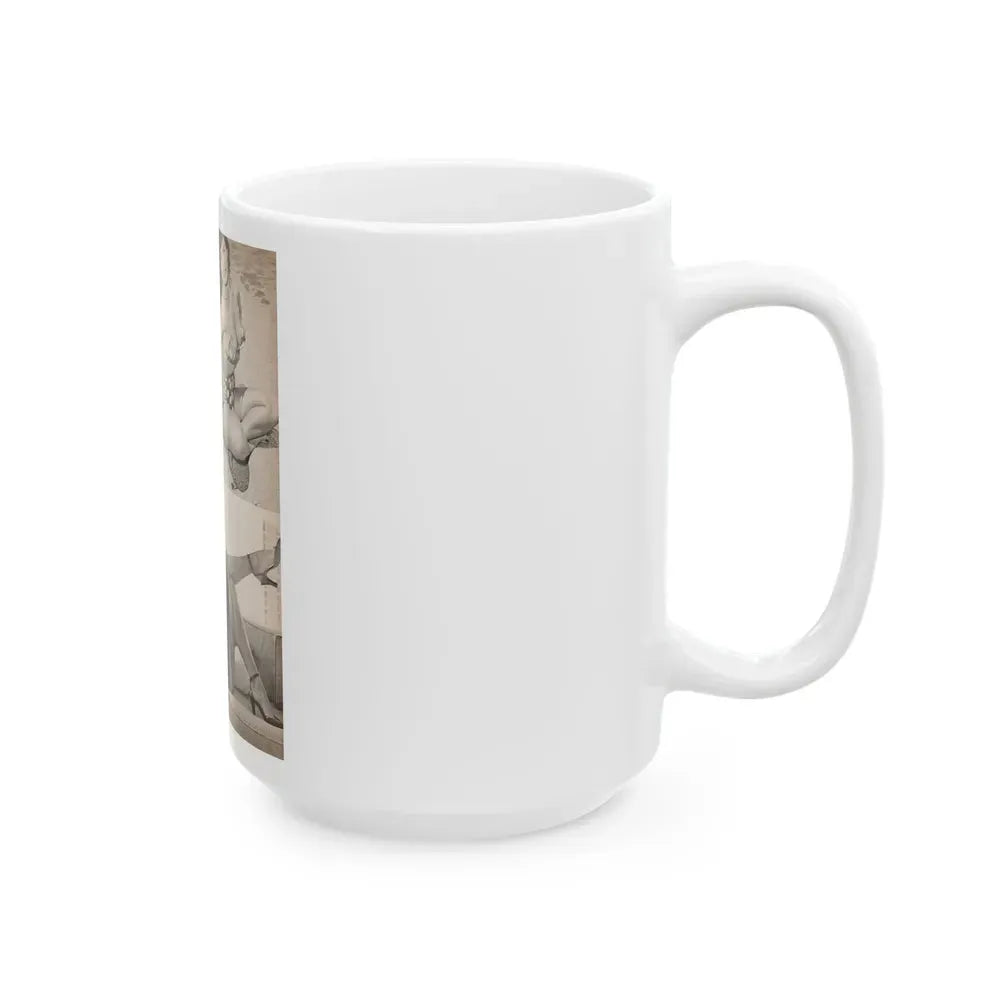 Bettie Page #1069 - Pages 1 of 4 with, 2 B&W Photos & Headline from After Hours Vol. 1, No. 4 '57 Mag. (Vintage Female Icon) White Coffee Mug - Go Mug Yourself