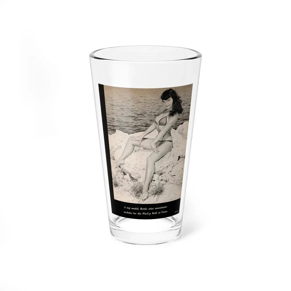 Bettie Page #1070 - Pages 2 of 4 with, 1 Full Page B&W Photo & Caption from After Hours Vol. 1, No. 4 '57 Mag. (Vintage Female Icon) Pint Glass 16oz 16oz - Go Mug Yourself