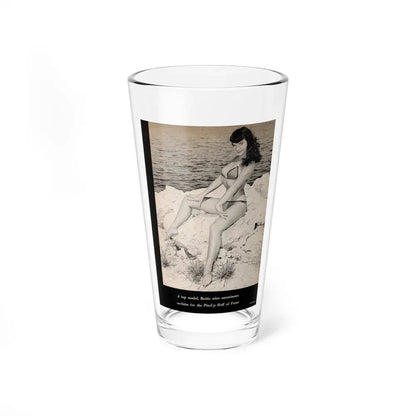 Bettie Page #1070 - Pages 2 of 4 with, 1 Full Page B&W Photo & Caption from After Hours Vol. 1, No. 4 '57 Mag. (Vintage Female Icon) Pint Glass 16oz 16oz - Go Mug Yourself