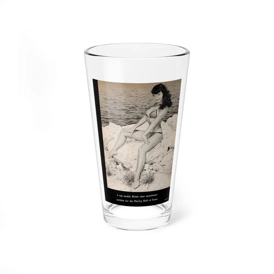 Bettie Page #1070 - Pages 2 of 4 with, 1 Full Page B&W Photo & Caption from After Hours Vol. 1, No. 4 '57 Mag. (Vintage Female Icon) Pint Glass 16oz 16oz - Go Mug Yourself