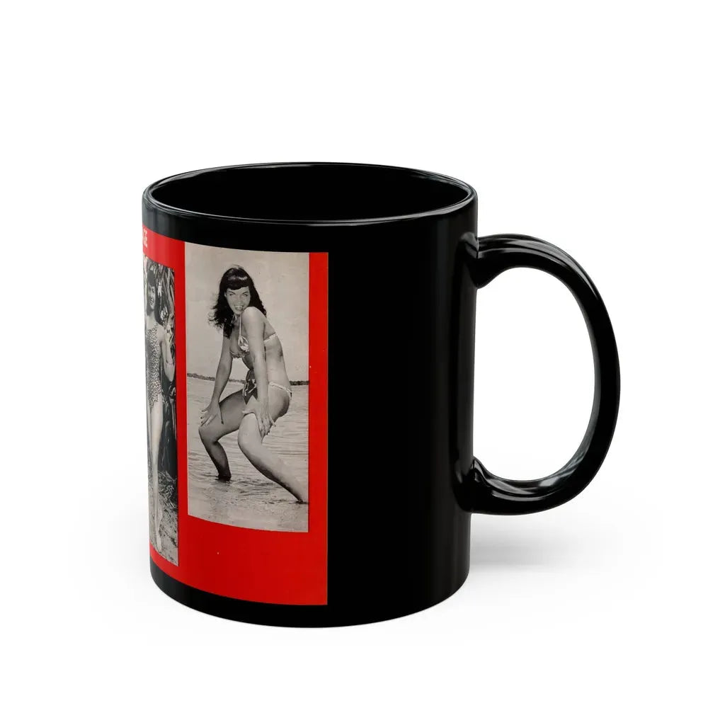 Bettie Page #1071 - Pages 3 & 4 of 4 with, 4 B&W Photos from After Hours Vol. 1, No. 4 '57 Mag. (Vintage Female Icon) Black Coffee Mug - Go Mug Yourself
