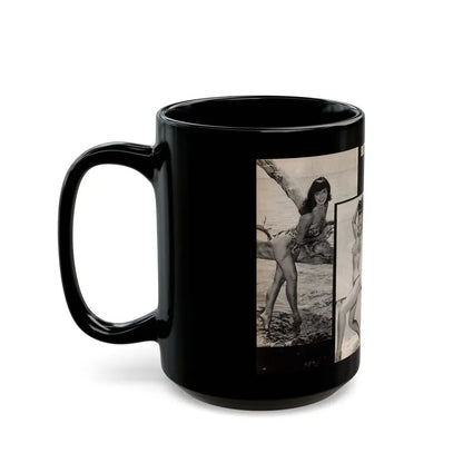 Bettie Page #1071 - Pages 3 & 4 of 4 with, 4 B&W Photos from After Hours Vol. 1, No. 4 '57 Mag. (Vintage Female Icon) Black Coffee Mug - Go Mug Yourself