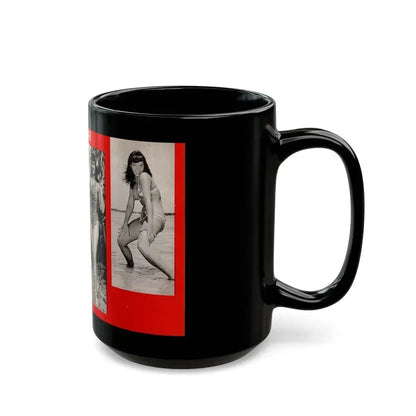 Bettie Page #1071 - Pages 3 & 4 of 4 with, 4 B&W Photos from After Hours Vol. 1, No. 4 '57 Mag. (Vintage Female Icon) Black Coffee Mug - Go Mug Yourself