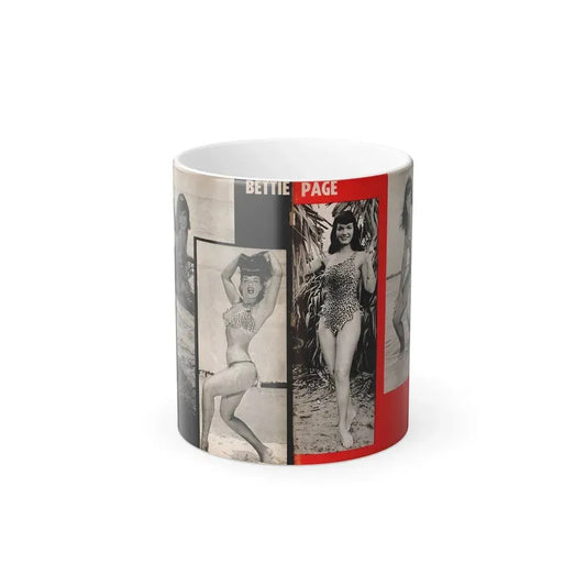 Bettie Page #1071 - Pages 3 & 4 of 4 with, 4 B&W Photos from After Hours Vol. 1, No. 4 '57 Mag. (Vintage Female Icon) Color Changing Mug 11oz 11oz - Go Mug Yourself