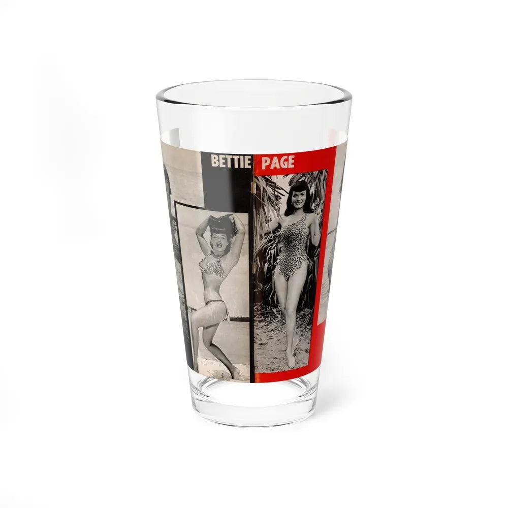 Bettie Page #1071 - Pages 3 & 4 of 4 with, 4 B&W Photos from After Hours Vol. 1, No. 4 '57 Mag. (Vintage Female Icon) Pint Glass 16oz 16oz - Go Mug Yourself