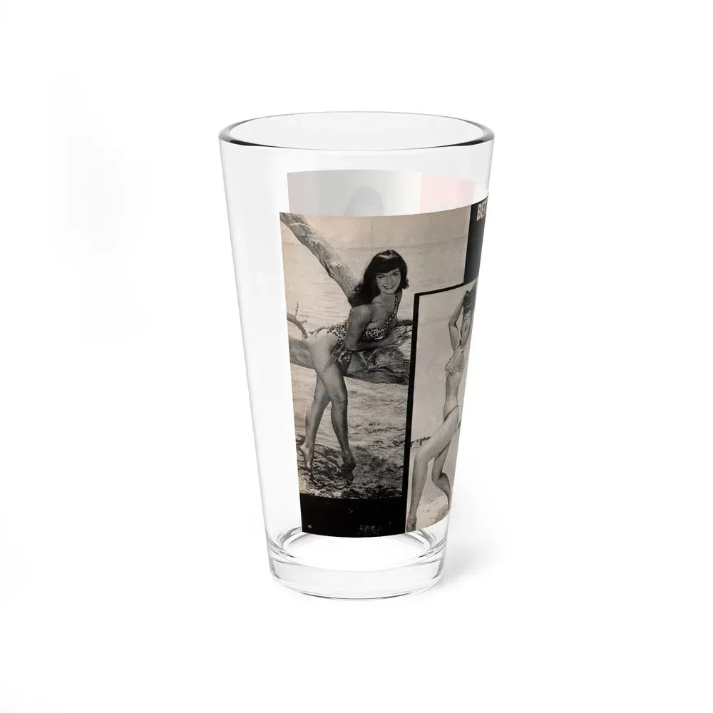 Bettie Page #1071 - Pages 3 & 4 of 4 with, 4 B&W Photos from After Hours Vol. 1, No. 4 '57 Mag. (Vintage Female Icon) Pint Glass 16oz - Go Mug Yourself