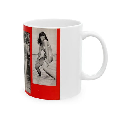 Bettie Page #1071 - Pages 3 & 4 of 4 with, 4 B&W Photos from After Hours Vol. 1, No. 4 '57 Mag. (Vintage Female Icon) White Coffee Mug - Go Mug Yourself