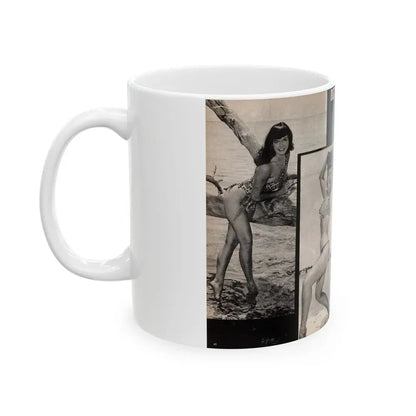 Bettie Page #1071 - Pages 3 & 4 of 4 with, 4 B&W Photos from After Hours Vol. 1, No. 4 '57 Mag. (Vintage Female Icon) White Coffee Mug - Go Mug Yourself