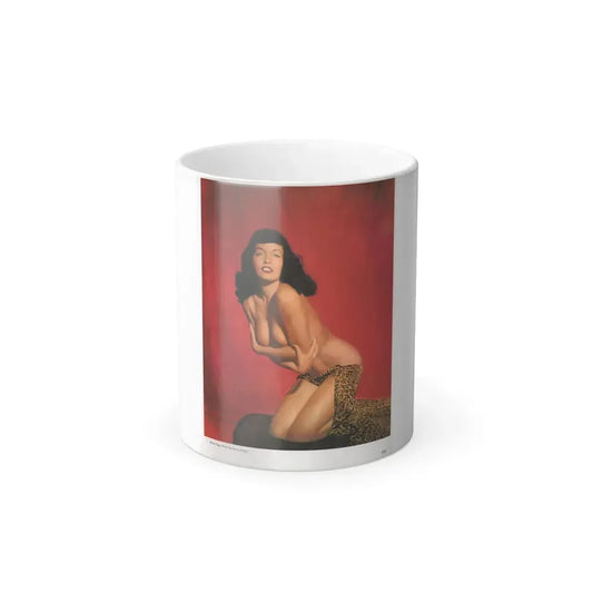 Bettie Page #1072 - Bettie Colorized or Art from a Bunny Yeager Pin-Up Book (Vintage Female Icon) Color Changing Mug 11oz 11oz - Go Mug Yourself