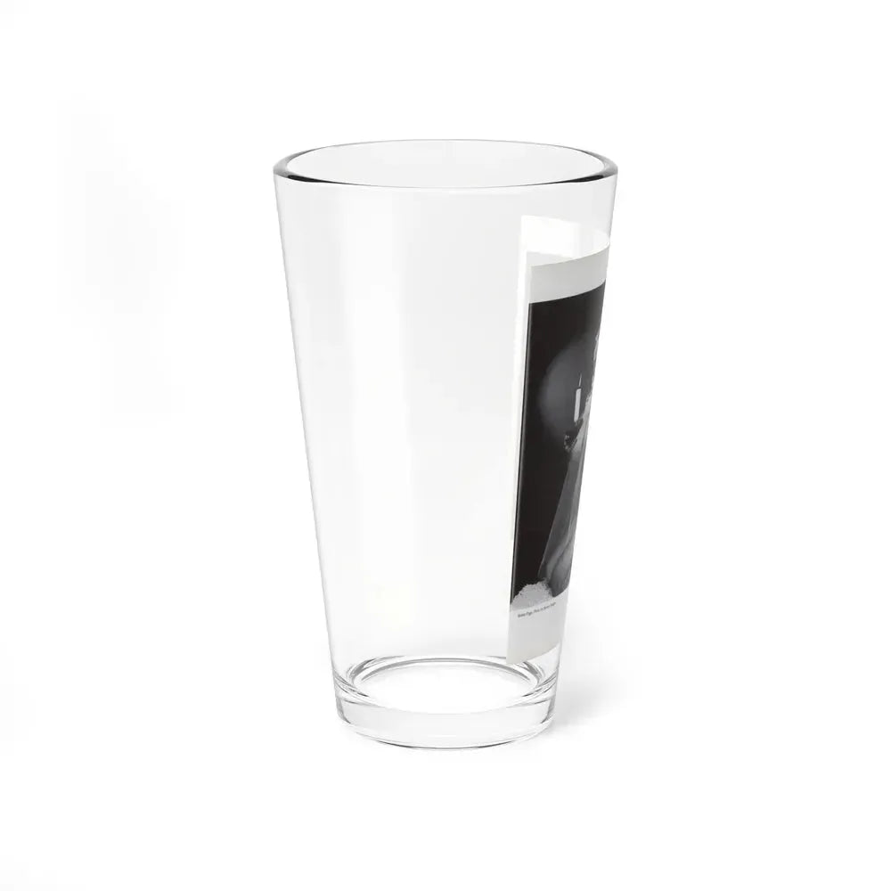 Bettie Page #1073 - Bettie in B&W from a Bunny Yeager Pin-Up Book (Vintage Female Icon) Pint Glass 16oz - Go Mug Yourself